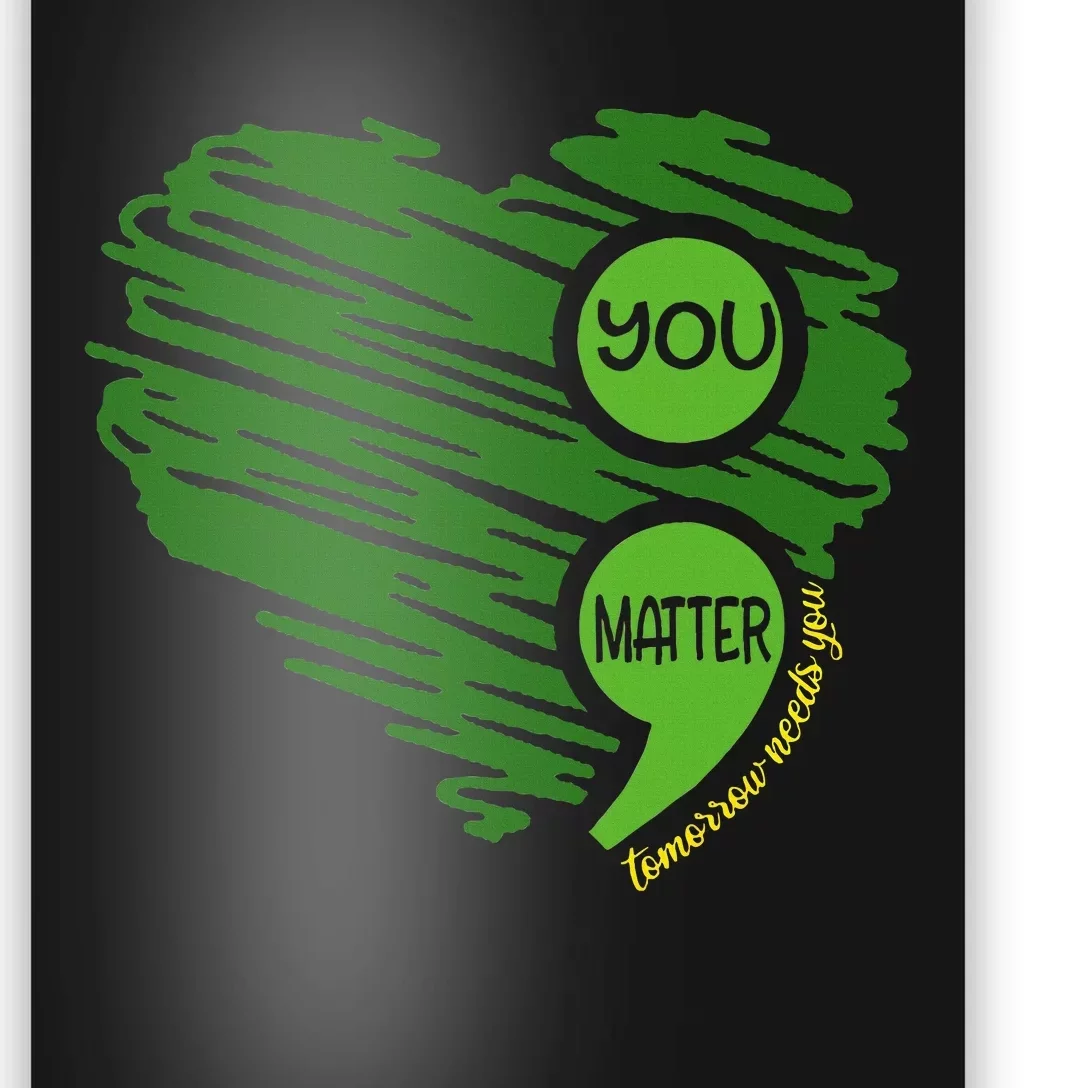 You Matter Semicolon Heart Retro Mental Health Awareness Poster