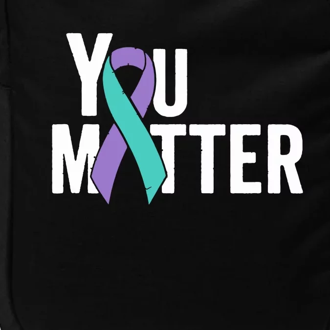 You Matter Suicide Prevention Teal Purple Awareness Ribbon Impact Tech Backpack