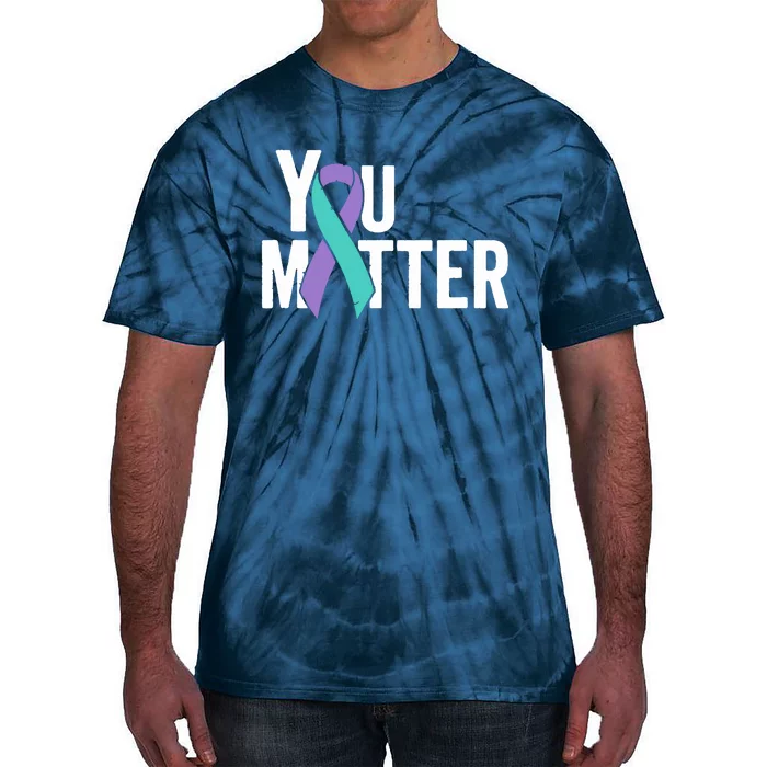 You Matter Suicide Prevention Teal Purple Awareness Ribbon Tie-Dye T-Shirt