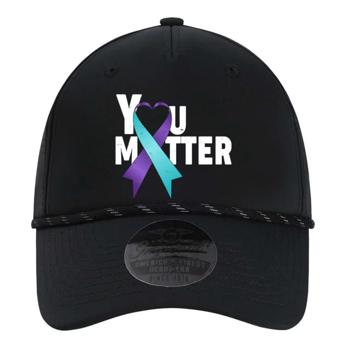 You Matter Suicide Prevention Awareness Teal Purple Heart Ribbon Performance The Dyno Cap