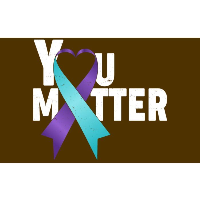 You Matter Suicide Prevention Awareness Teal Purple Heart Ribbon Bumper Sticker