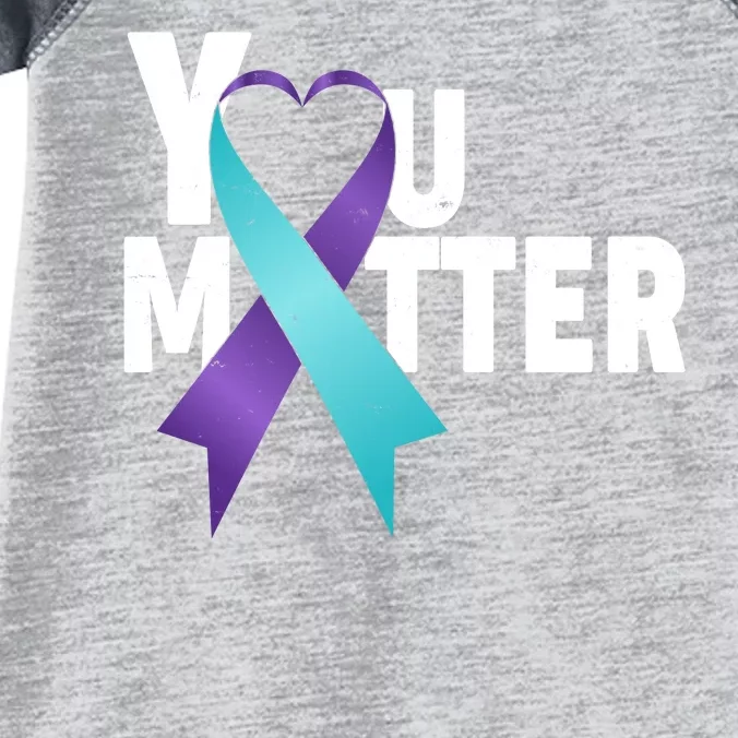 You Matter Suicide Prevention Awareness Teal Purple Heart Ribbon Infant Baby Jersey Bodysuit