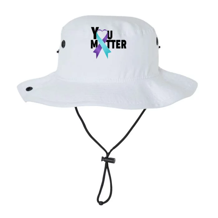 You Matter Suicide Prevention Awareness Teal Purple Heart Ribbon Legacy Cool Fit Booney Bucket Hat