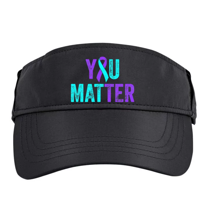 You Matter Suicide Prevention Teal Purple Awareness Ribbon Adult Drive Performance Visor