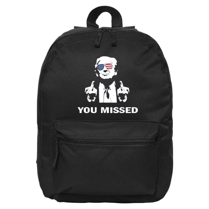 You Missed Shot Republican Pro Trump President 2024 16 in Basic Backpack