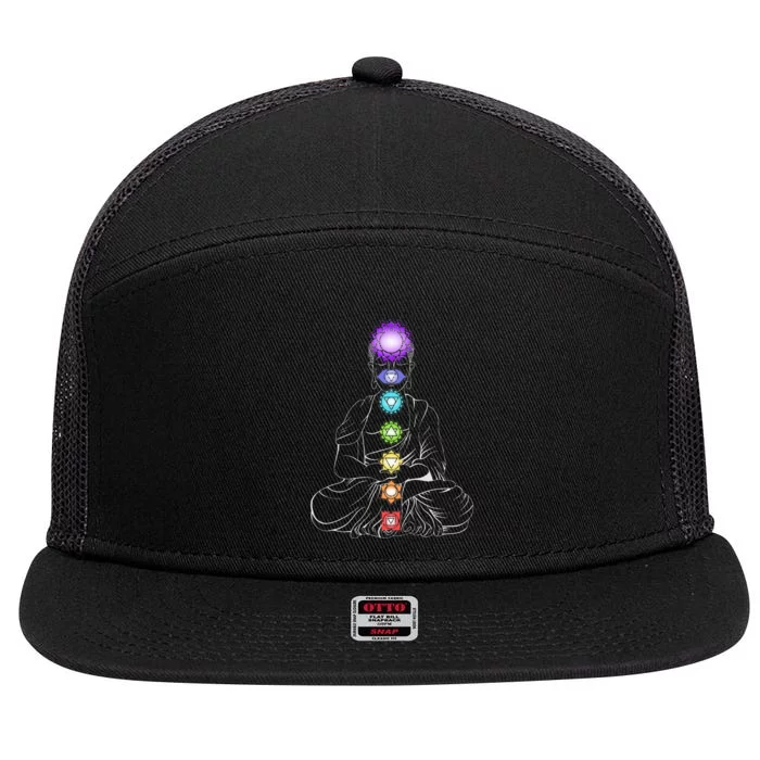 Yoga Meditation Spiritual Body Energy Chakra 7 Panel Mesh Trucker Snapback Hat