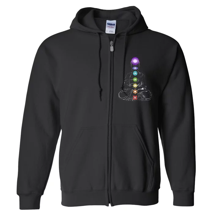 Yoga Meditation Spiritual Body Energy Chakra Full Zip Hoodie