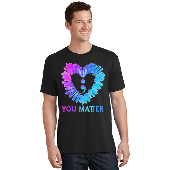 You Matter Suicide Prevention Awareness Teal Purple Heart T-Shirt