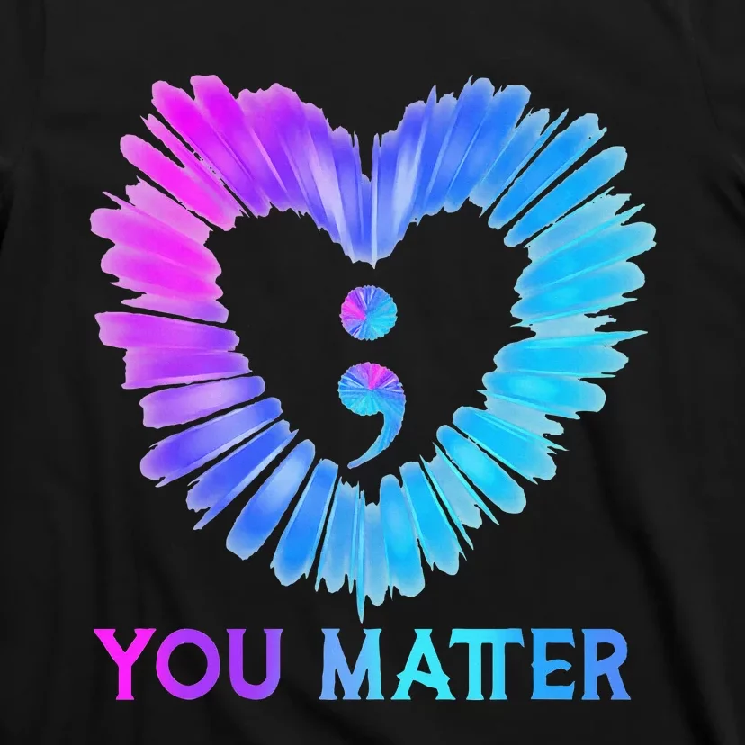 You Matter Suicide Prevention Awareness Teal Purple Heart T-Shirt