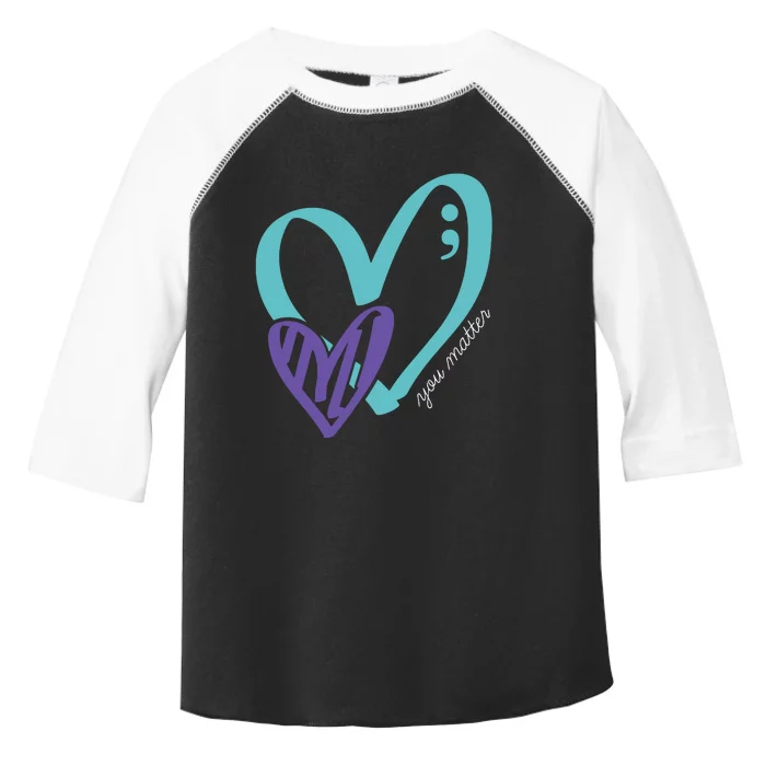 You Matter Suicide Prevention Awareness Teal Purple Heart Toddler Fine Jersey T-Shirt