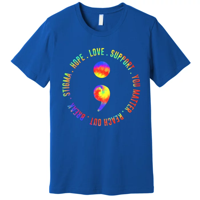 You Matter Semicolon Suicide Prevention Awareness Premium T-Shirt