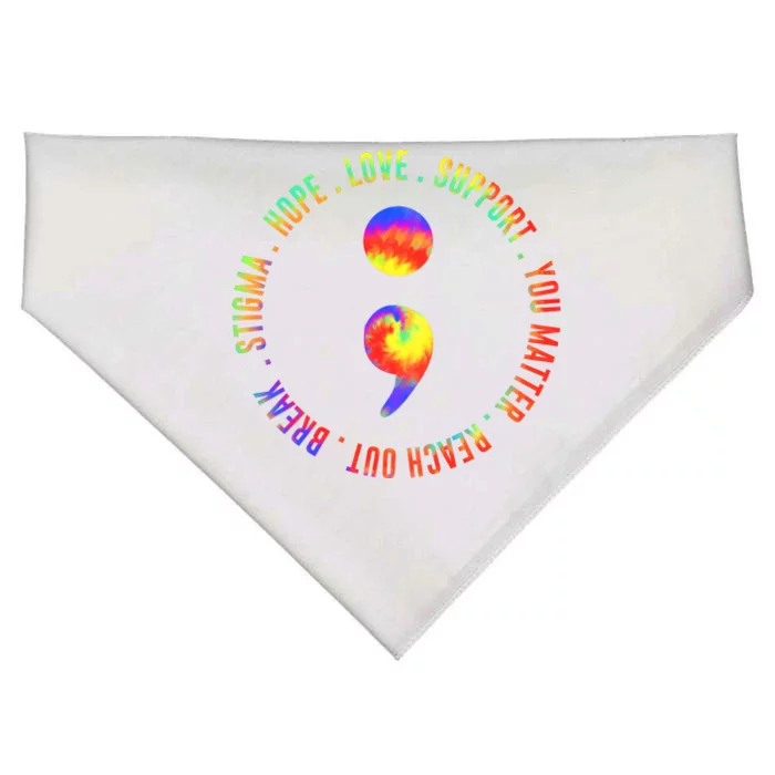 You Matter Semicolon Suicide Prevention Awareness USA-Made Doggie Bandana