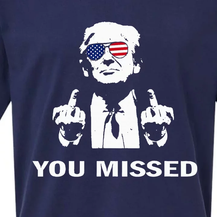 You Missed Shot Republican Pro Trump President 2024 Sueded Cloud Jersey T-Shirt