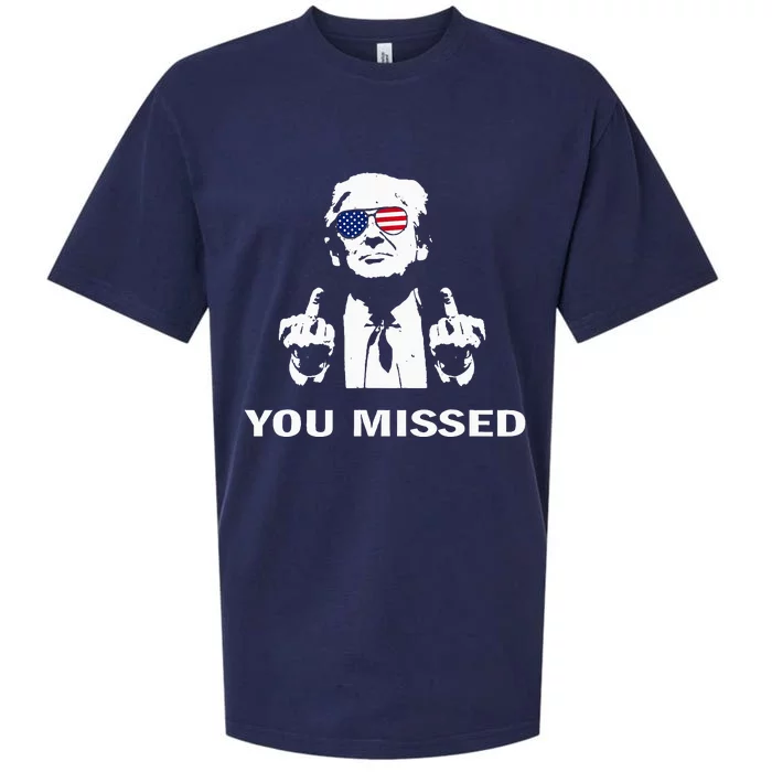 You Missed Shot Republican Pro Trump President 2024 Sueded Cloud Jersey T-Shirt