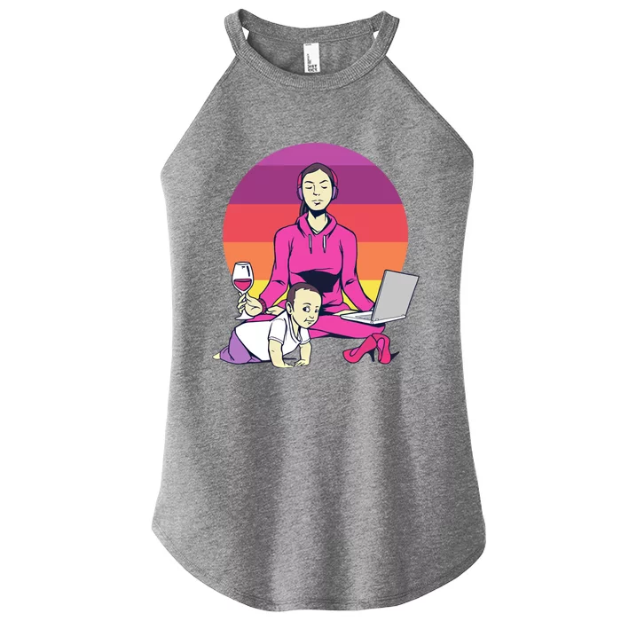 Yoga Mama Spiritual Saying Meditation Mother Great Gift Women’s Perfect Tri Rocker Tank