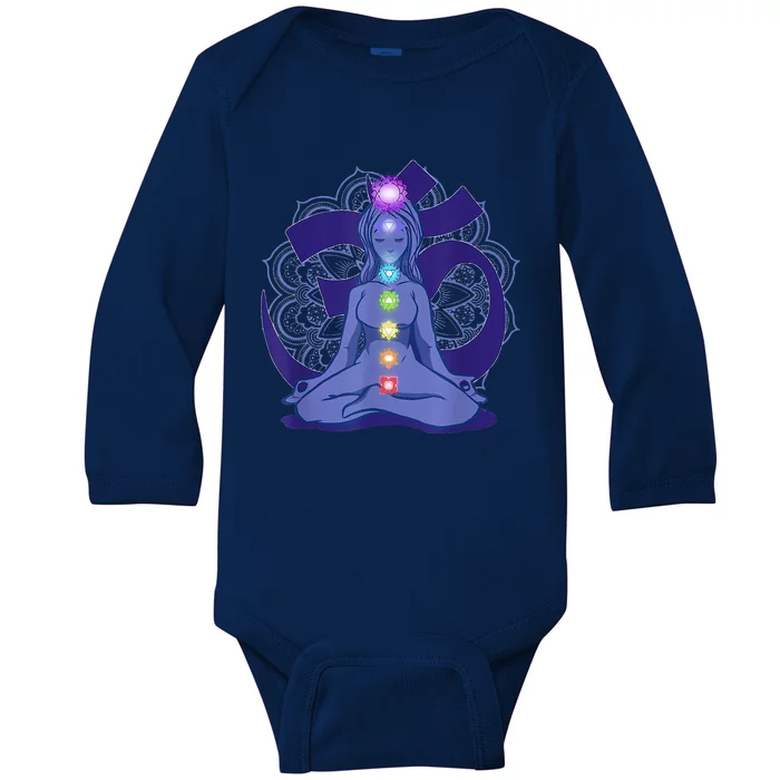 Yoga Meditation Spiritual Body Energy Chakra Baby Long Sleeve Bodysuit