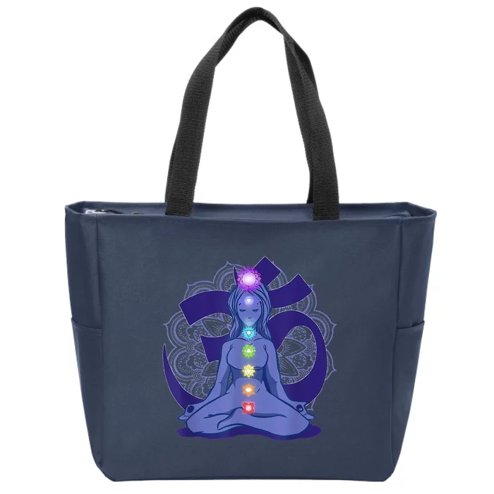 Yoga Meditation Spiritual Body Energy Chakra Zip Tote Bag