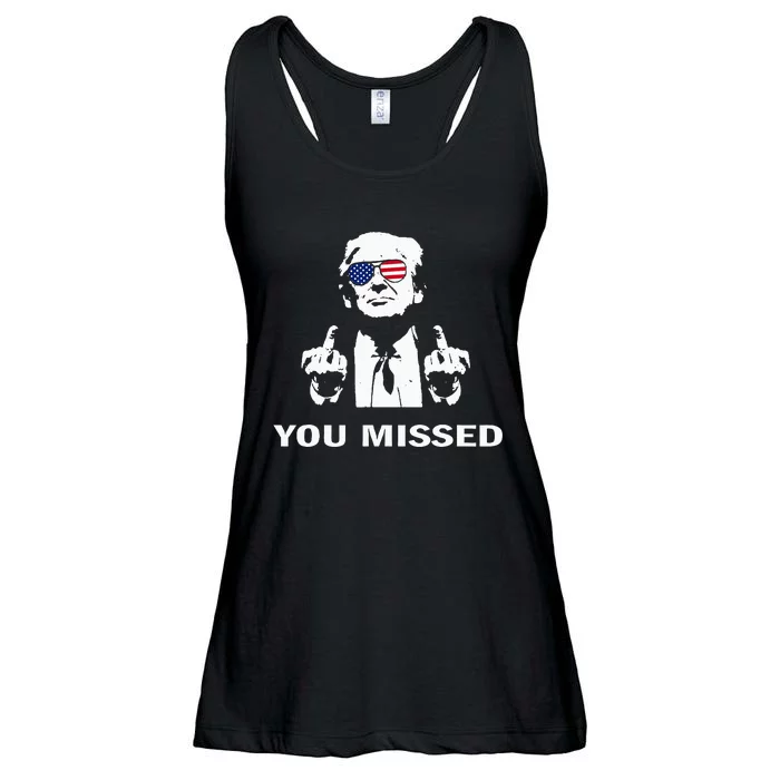 You Missed Shot Republican Pro Trump President 2024 Ladies Essential Flowy Tank