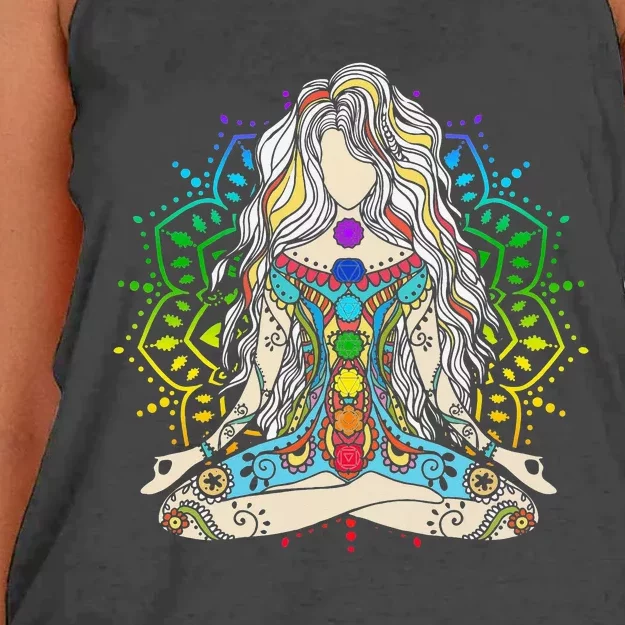 Yoga Meditation Spiritual Body Energy Chakra Buddha Women's Knotted Racerback Tank