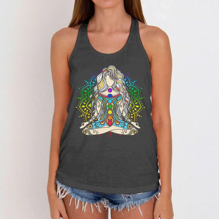 Yoga Meditation Spiritual Body Energy Chakra Buddha Women's Knotted Racerback Tank