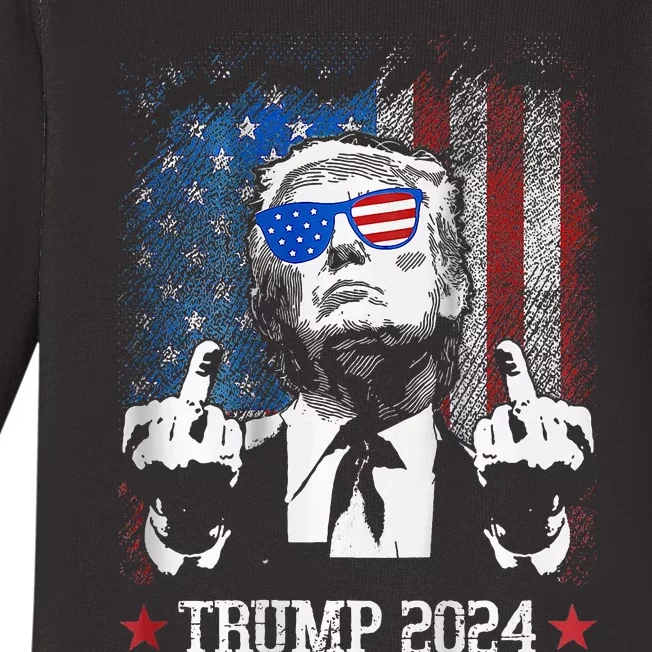 You Missed Shot Republican Pro Trump President 2024 Baby Long Sleeve Bodysuit