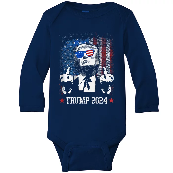 You Missed Shot Republican Pro Trump President 2024 Baby Long Sleeve Bodysuit