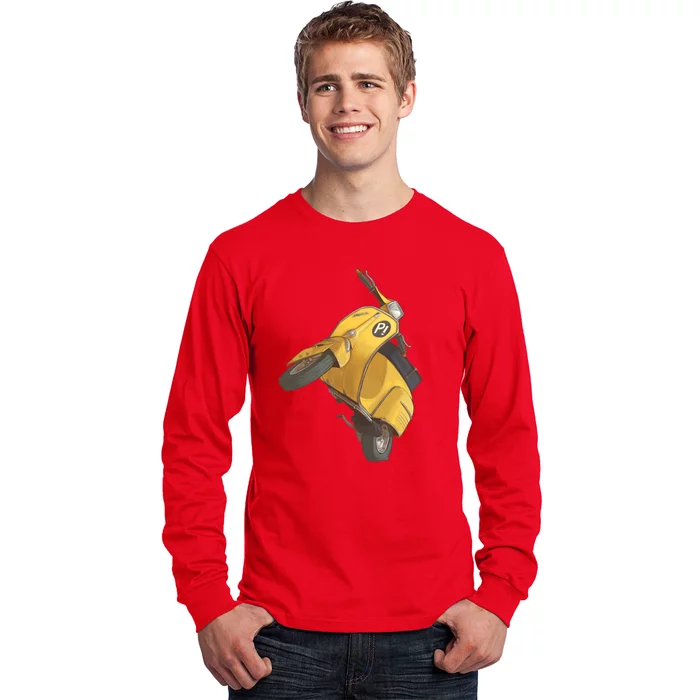 Yellow Motor Scooter Long Sleeve Shirt