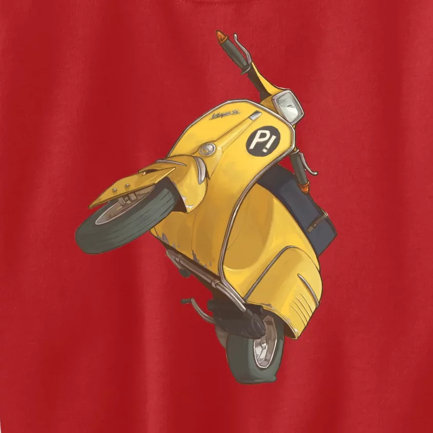 Yellow Motor Scooter Kids Sweatshirt