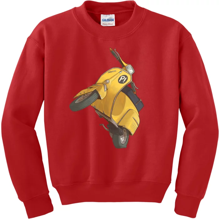 Yellow Motor Scooter Kids Sweatshirt