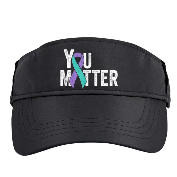 You Matter - Suicide Prevention Teal Purple Awareness Ribbon Adult Drive Performance Visor