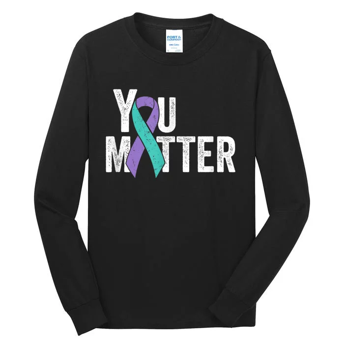 You Matter - Suicide Prevention Teal Purple Awareness Ribbon Tall Long Sleeve T-Shirt