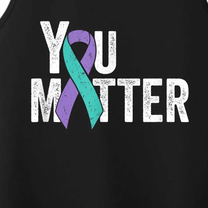 You Matter - Suicide Prevention Teal Purple Awareness Ribbon Performance Tank