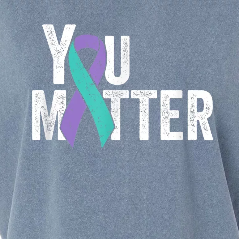 You Matter - Suicide Prevention Teal Purple Awareness Ribbon Garment-Dyed Women's Muscle Tee