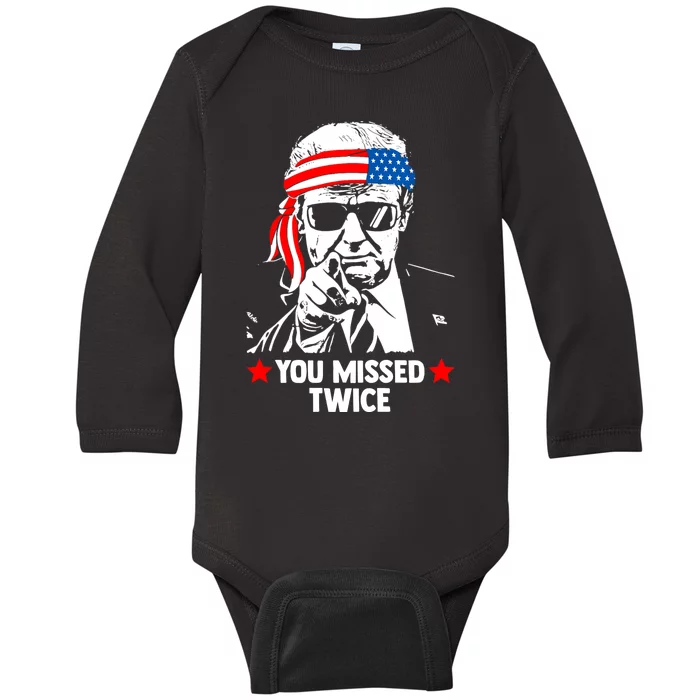 You Missed Twice Baby Long Sleeve Bodysuit