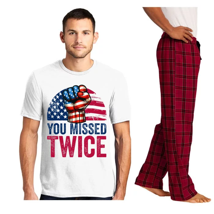 You Missed Twice Trump Assassinated White 2024 Pajama Set