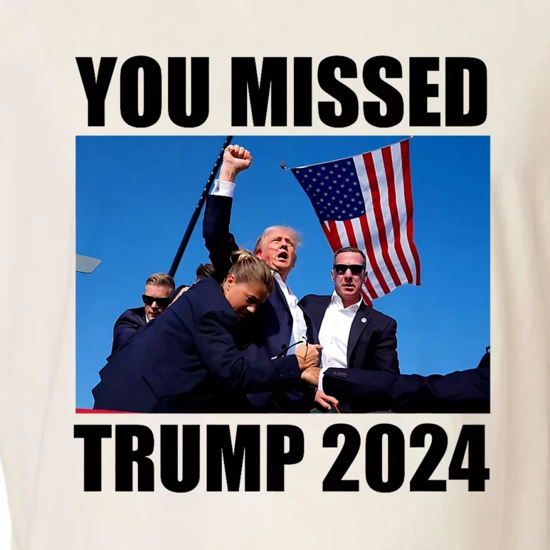 You Missed Trump 2024 Donald Trump Fighting Garment-Dyed Women's Muscle Tee