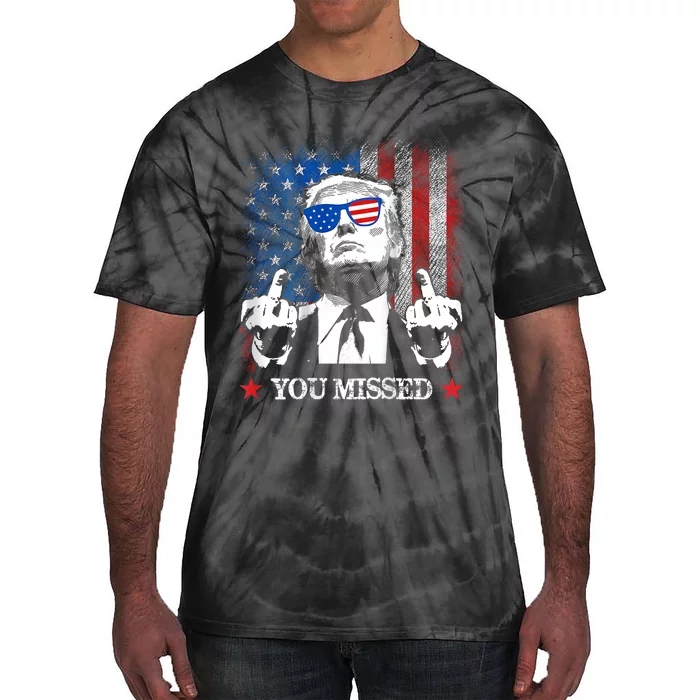 You Missed Trump 2024 Us American Flag Tie-Dye T-Shirt