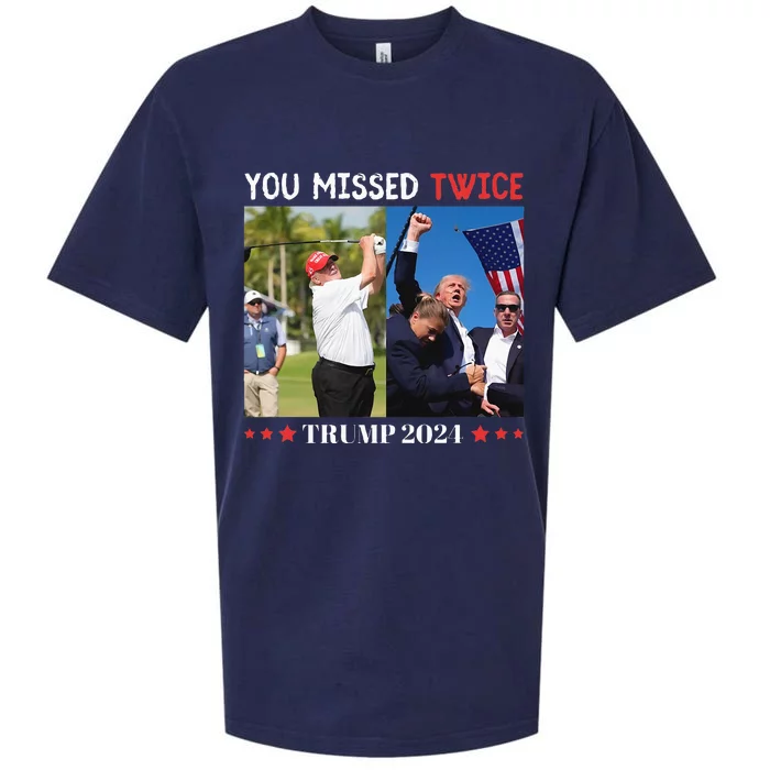 You Missed Twice Trump Florida Trump 2024 Sueded Cloud Jersey T-Shirt