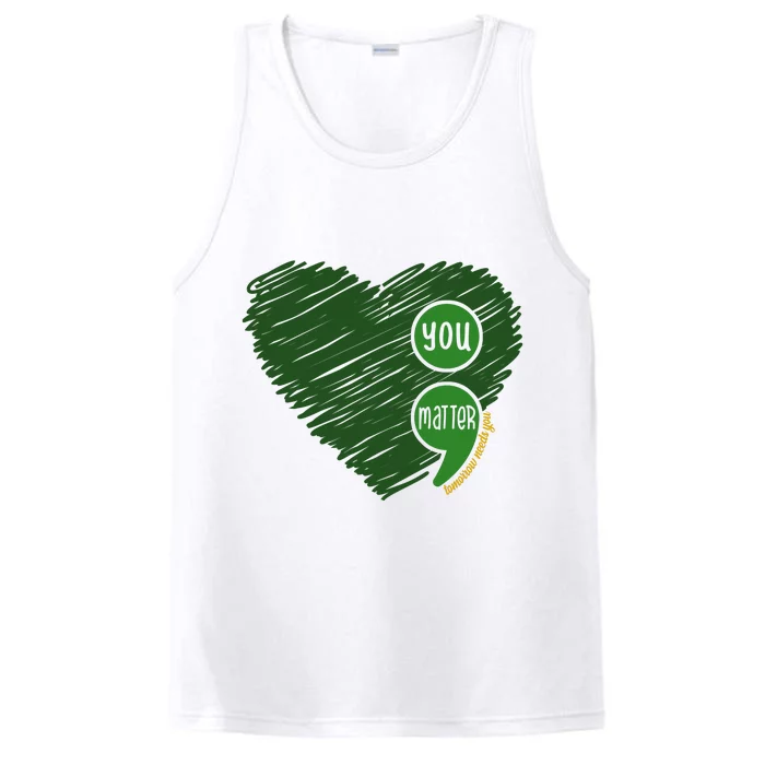 You Matter Tomorrow Needs You Mental Health Awareness Heart Performance Tank