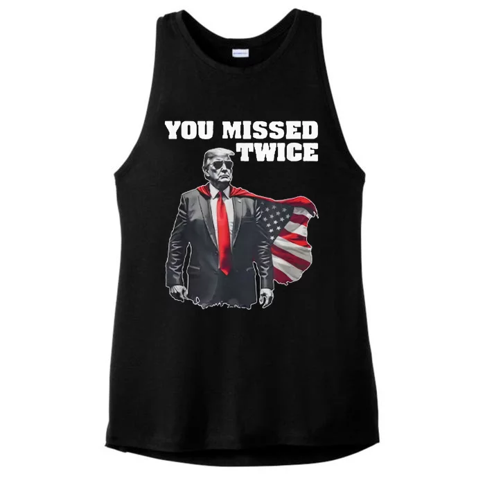 You Missed Twice Ladies Tri-Blend Wicking Tank