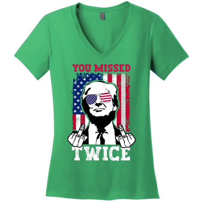 You Missed Twice Women's V-Neck T-Shirt