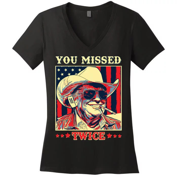 You Missed Twice Women's V-Neck T-Shirt