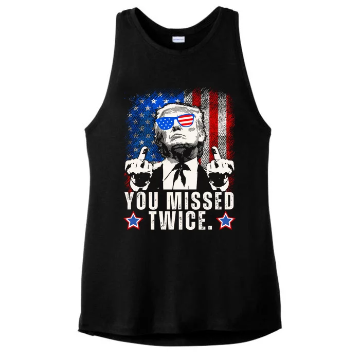 You Missed Twice Ladies Tri-Blend Wicking Tank