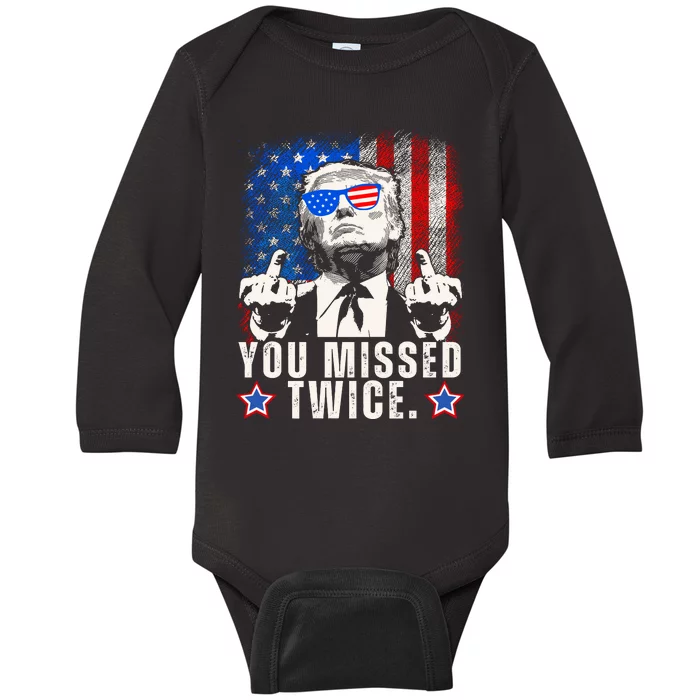 You Missed Twice Baby Long Sleeve Bodysuit