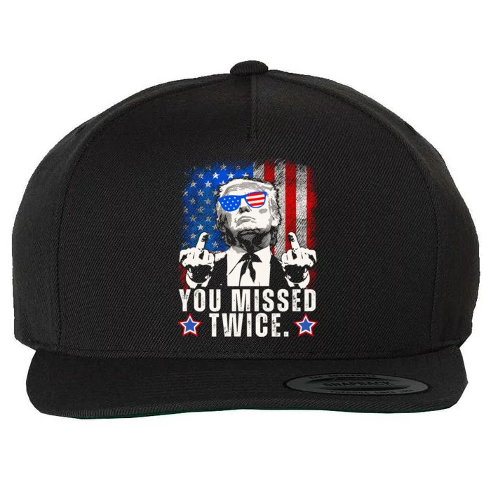 You Missed Twice Wool Snapback Cap