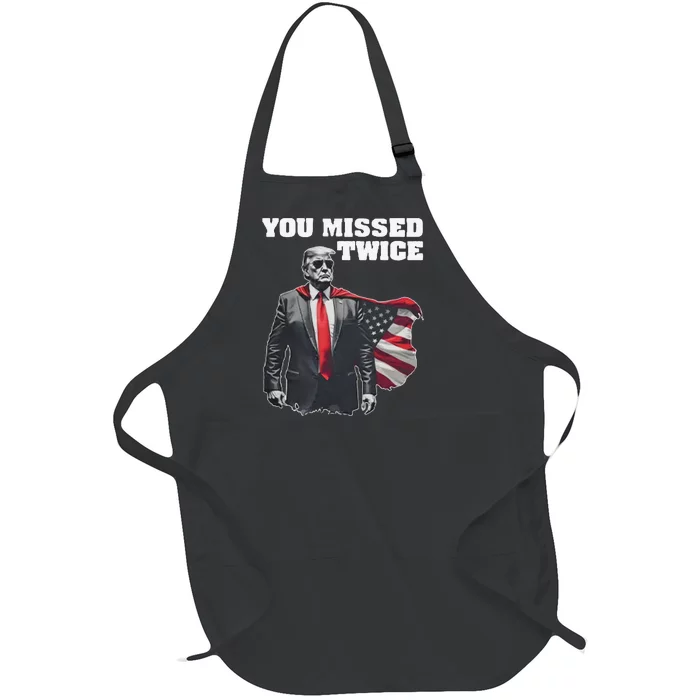 You Missed Twice Trum Gift Full-Length Apron With Pocket