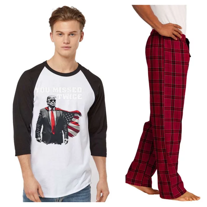 You Missed Twice Trum Gift Raglan Sleeve Pajama Set