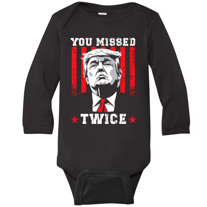 You Missed Twice Baby Long Sleeve Bodysuit