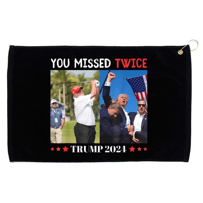 You Missed Twice Trump President 2024 Trump America Grommeted Golf Towel