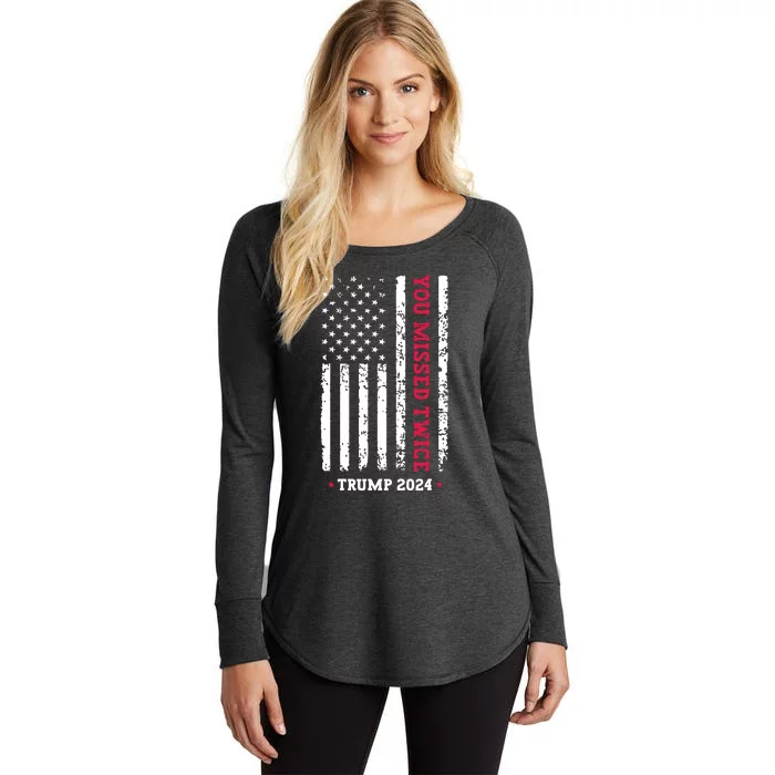 You Missed Twice You Missed Again Trump 2024 Women's Perfect Tri Tunic Long Sleeve Shirt